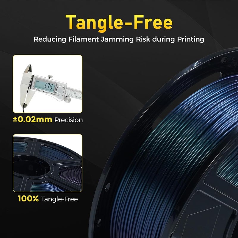 FLASHFORGE Rapid PETG Filament 1.75mm Burnt Titanium, 600mm/s Fast Printing, 3D Printer Filament 1kg Spool, Dimensional Accuracy +/- 0.02mm, Changing Colors with Light, Perfectly Hide The Layer Line - Image 5